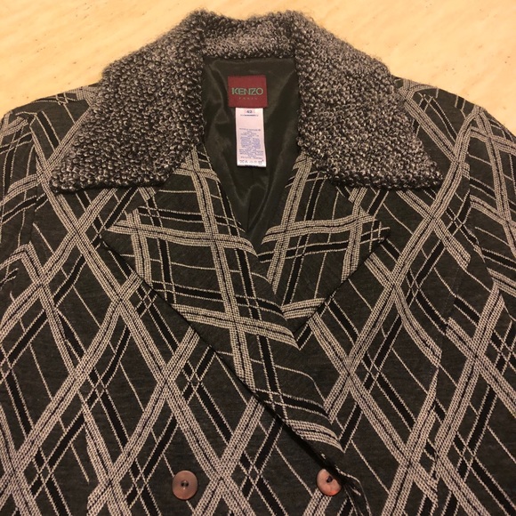 Auth New KENZO Wool-Blend Patterned Jacket Size 42 - Picture 4 of 6